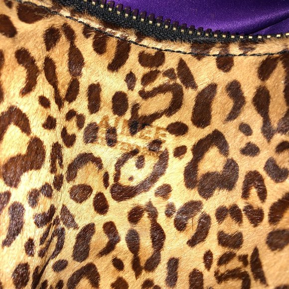 Aimee Kestenberg Tamitha Satchel Leopard Calf Hair Genuine Leather Purse - Picture 16 of 16